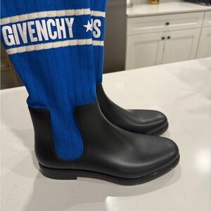 Givenchy Black and Blue Knit Boots